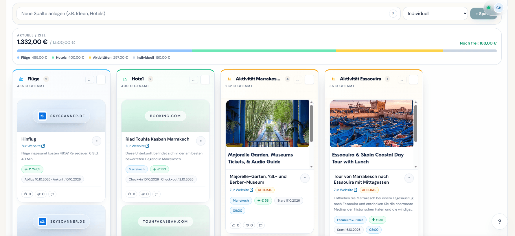 Budget-Überblick in TripPair – Excel-Alternative für Gruppenreisen